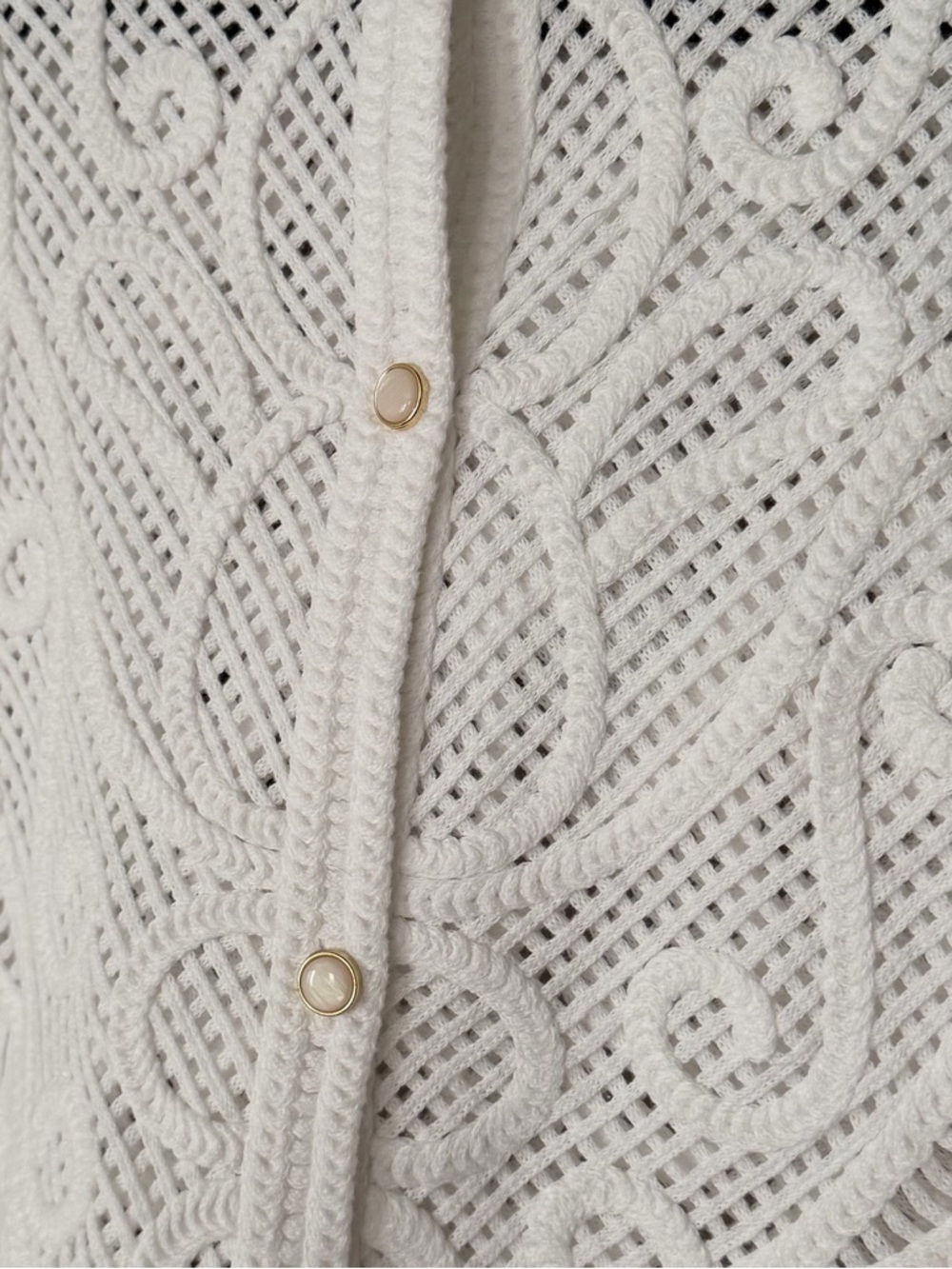 White House Black Market Puff Sleeve Novelty Crochet Cropped Top Blouse Medium - Picture 10 of 16